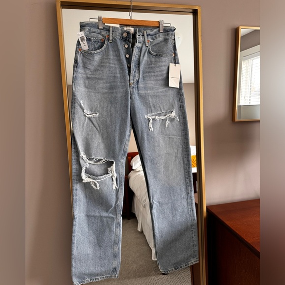 NWT Eva Denim. High-rise, wide-leg designed for a relaxed, baggy 100% cotton. - Picture 1 of 7